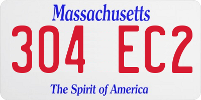 MA license plate 304EC2
