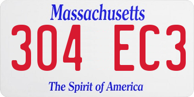 MA license plate 304EC3