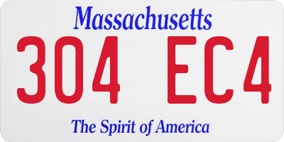 MA license plate 304EC4