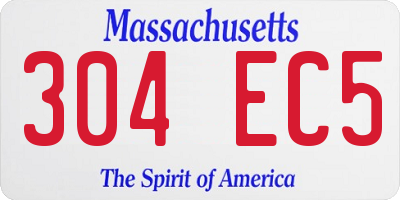 MA license plate 304EC5