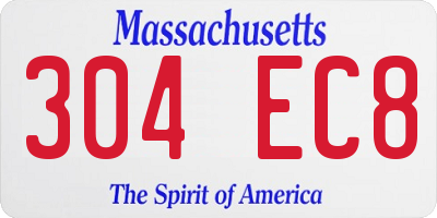 MA license plate 304EC8