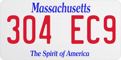 MA license plate 304EC9