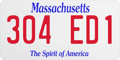MA license plate 304ED1