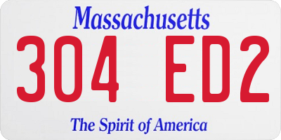 MA license plate 304ED2