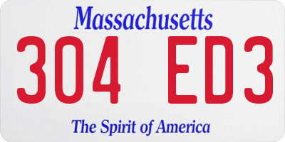 MA license plate 304ED3