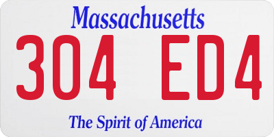 MA license plate 304ED4