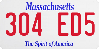 MA license plate 304ED5