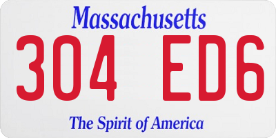 MA license plate 304ED6