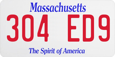 MA license plate 304ED9
