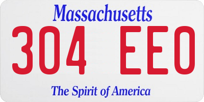 MA license plate 304EE0