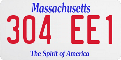 MA license plate 304EE1