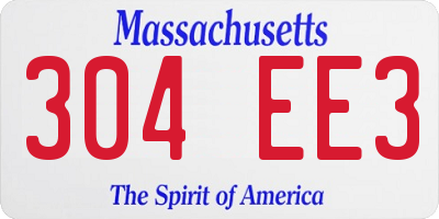 MA license plate 304EE3