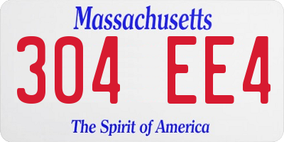 MA license plate 304EE4