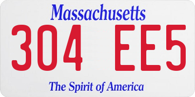 MA license plate 304EE5