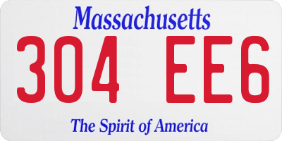MA license plate 304EE6