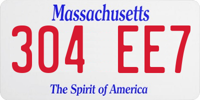 MA license plate 304EE7