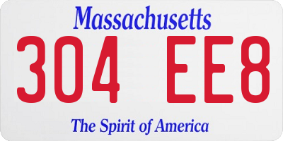 MA license plate 304EE8