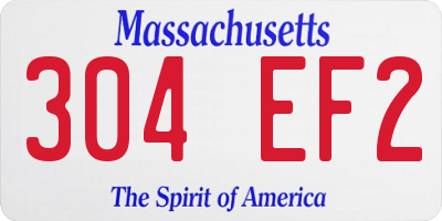 MA license plate 304EF2
