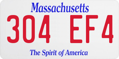 MA license plate 304EF4