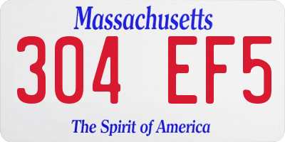 MA license plate 304EF5