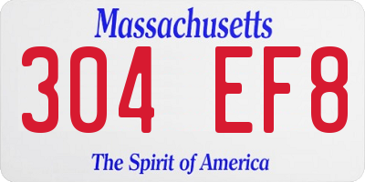 MA license plate 304EF8