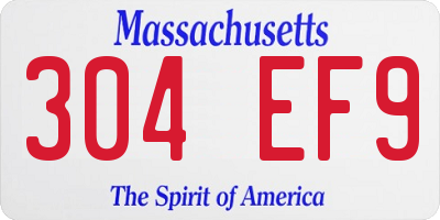 MA license plate 304EF9