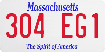 MA license plate 304EG1