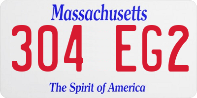 MA license plate 304EG2