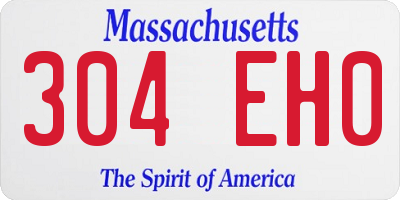 MA license plate 304EH0