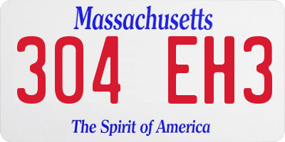 MA license plate 304EH3