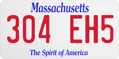 MA license plate 304EH5