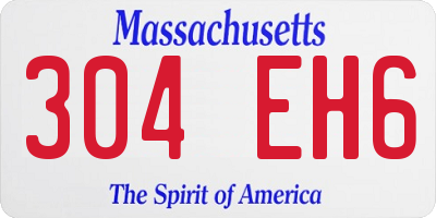 MA license plate 304EH6