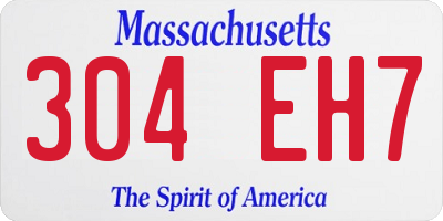 MA license plate 304EH7
