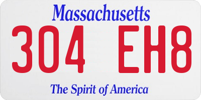 MA license plate 304EH8