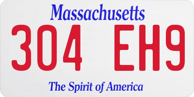 MA license plate 304EH9