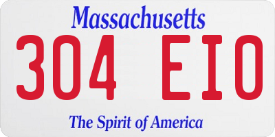MA license plate 304EI0