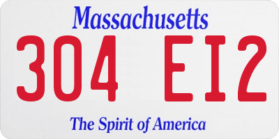 MA license plate 304EI2