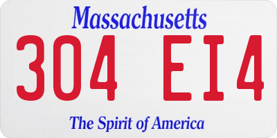 MA license plate 304EI4