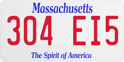 MA license plate 304EI5
