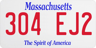 MA license plate 304EJ2