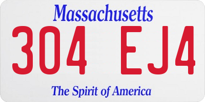 MA license plate 304EJ4