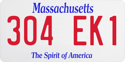 MA license plate 304EK1