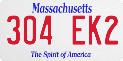 MA license plate 304EK2