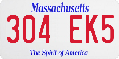 MA license plate 304EK5