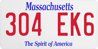 MA license plate 304EK6