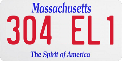 MA license plate 304EL1