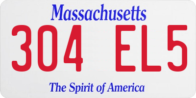 MA license plate 304EL5