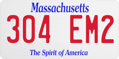 MA license plate 304EM2