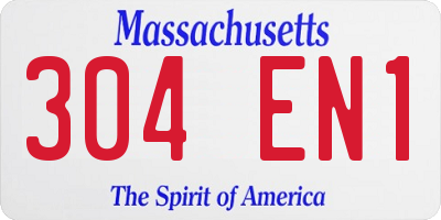 MA license plate 304EN1