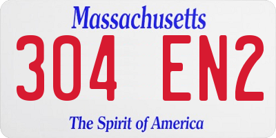 MA license plate 304EN2